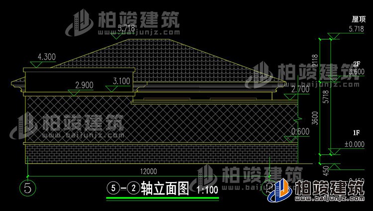 背立面图